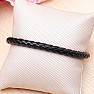 Chakras Men's Black Leather Braided Bracelet