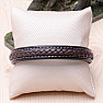 Men's fashion brown-black leather bracelet adjustable circumference