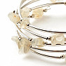 Moonstone and steel fashion five-row bracelet