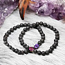 Lava stone bracelet with purple buddha head