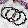 Lava stone bracelet with purple buddha head