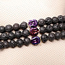 Lava stone bracelet with purple buddha head