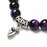 Bracelets for couples made of lava beads and purple tiger's eye