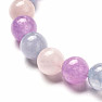 Aquamarine, rose gold and amethyst beaded bracelet