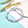 Aquamarine, rose gold and amethyst beaded bracelet