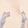Aquamarine double bracelet with butterflies 19 cm