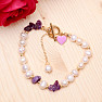 Amethyst and white pearl bracelet