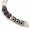Hematite bracelet with a mix of semi-precious stones