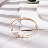 Rose quartz and white pearl bracelet brass
