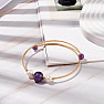 Amethyst and white pearl bracelet brass
