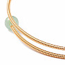 Aventurine green and white pearls bracelet brass