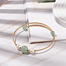 Aventurine green and white pearls bracelet brass