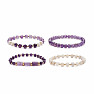 A set of four amethyst and agate bracelets