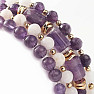 A set of four amethyst and agate bracelets