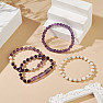 A set of four amethyst and agate bracelets