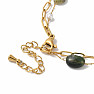 Stainless steel anklet Moss agate