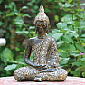 Buddha meditating Thai statue in gray robe 33 cm