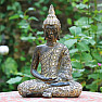 Buddha meditating Thai statue in gray robe 33 cm