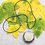 Orgonite chakra pendant with semiprecious stones and Flower of Life