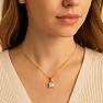 Gold-plated silver pendant with white topaz CB-P707G-WT
