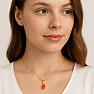 Silver pendant with natural carnelian CB-P709G-CRF