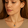 Gold-plated silver pendant with labradorite CB-P709G-LBF