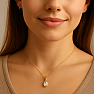 Gold-plated silver pendant with white topaz CB-P709G-WT