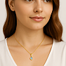 Topaz blue cut pendant gold plated silver CB-P710G-BT