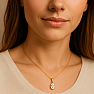 Gold-plated silver pendant with white topaz CB-P710G-WT