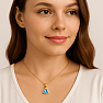 Gold-plated silver pendant with blue topaz CB-P717G-BT