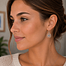 Silver Moonstone Mandala Dangle Earrings
