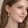 02108 Silver dangle earrings 22 mm PINK STAR