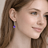 02108 Silver dangle earrings 22 mm VIOLET STAR