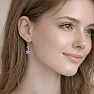 01517 Silver dangle earrings 18 mm LAVENDER STAR
