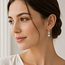 34970 Silver dangle earrings with 6 mm pearl and zircon