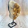 Citrine druze on a metal stand 2