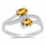 Silver ring with cut citrine and zircons Ag 925 026069 CT