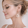 Women's earrings with pearls Flowers