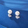 Silver earrings with pearl and heart