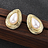 Stainless steel earrings Drops with pearl