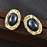 Stainless steel earrings Ovals with pearl