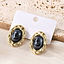 Stainless steel earrings Ovals with pearl