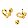 Stainless Steel Earrings Heart Gold 0.86 cm