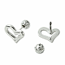 Stainless Steel Earrings Heart Silver 0.86 cm