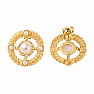 Stainless Steel Pearl Crown Earrings