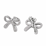 Stainless Steel Earrings Bow Silver 1.1 cm