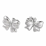 Stainless Steel Earrings Bow Silver 1.2 cm