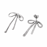 Stainless Steel Earrings Bow Silver 2 cm