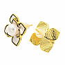 Gold-plated earrings Flower with pearl