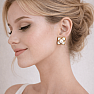 Gold-plated earrings Flower with pearl